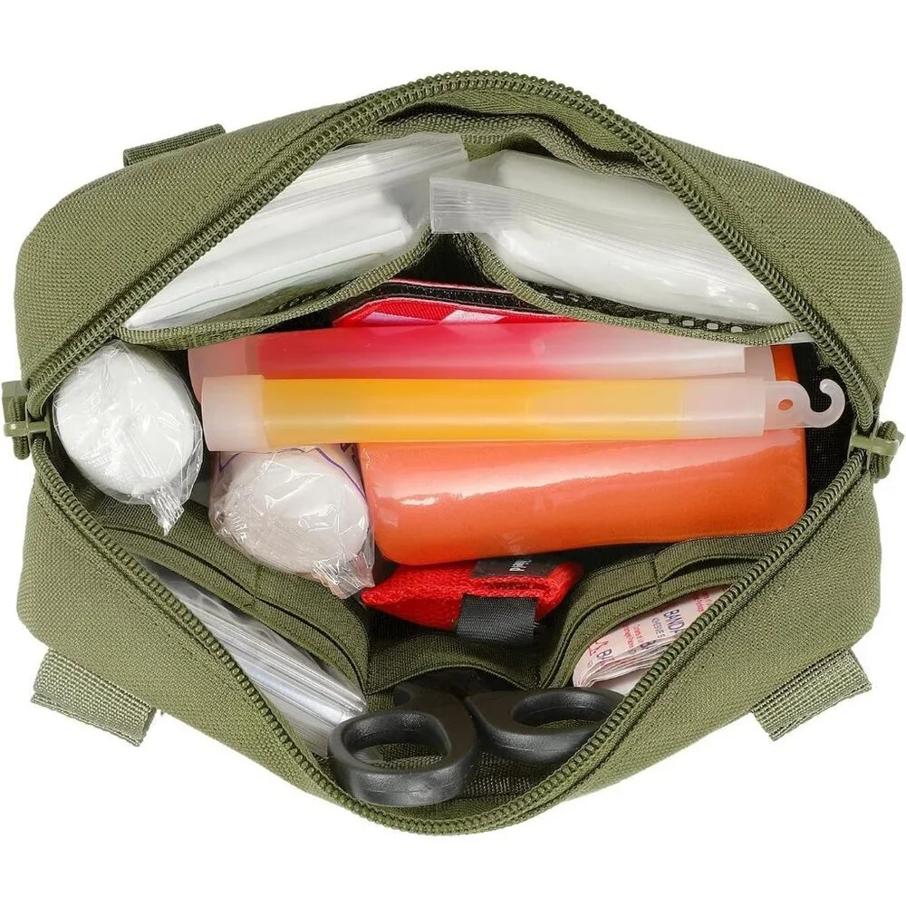Green Tactical Molle Admin Pouch Utility Laser Cut EDC Tool Bag with Keychain - Picture 4 of 7